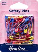 Safety Pins Assorted Colours, 50 Pack  